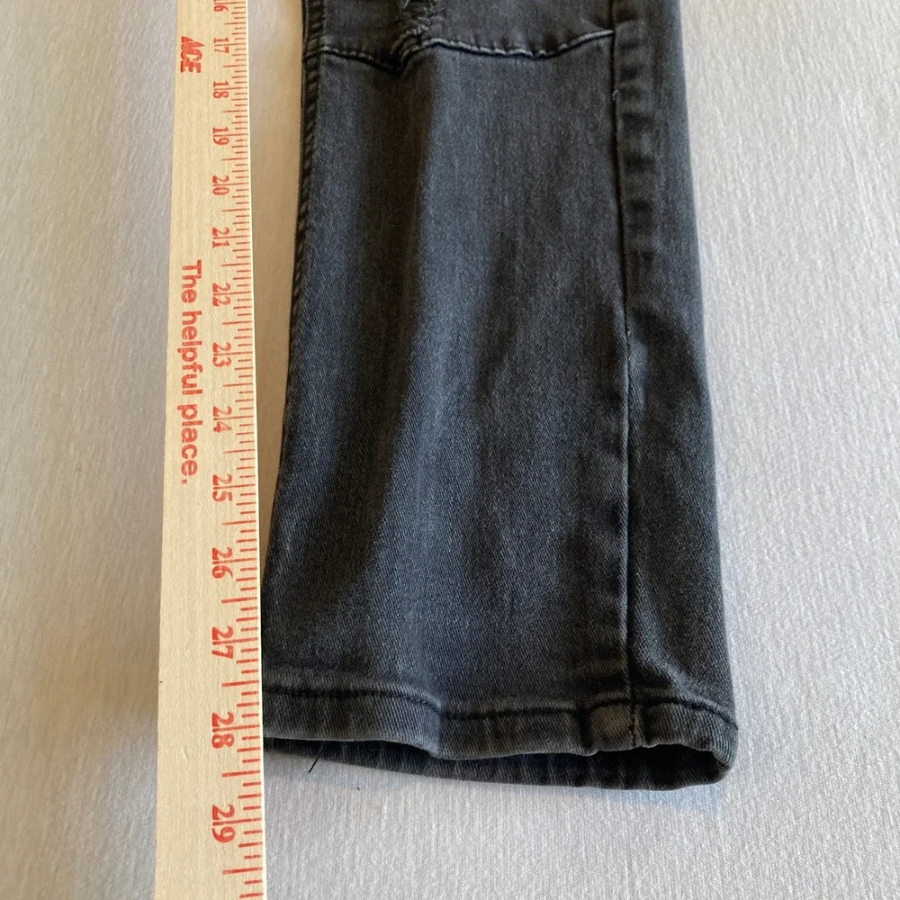 Waimea Men 36x32 (Fit‎ 36x28) Skinny Moto Distressed Jeans Faded Black Biker Rib